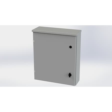 Saginaw Control & Engineering 1/4 Turn Knob Latch Electrical Enclosures, 24 in H, 6 in D, 20 in W, NEMA 3R, Galvanized Steel SCE-24R2006LP